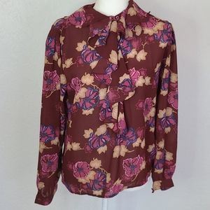 Vintage Loubella floral print blouse size 12